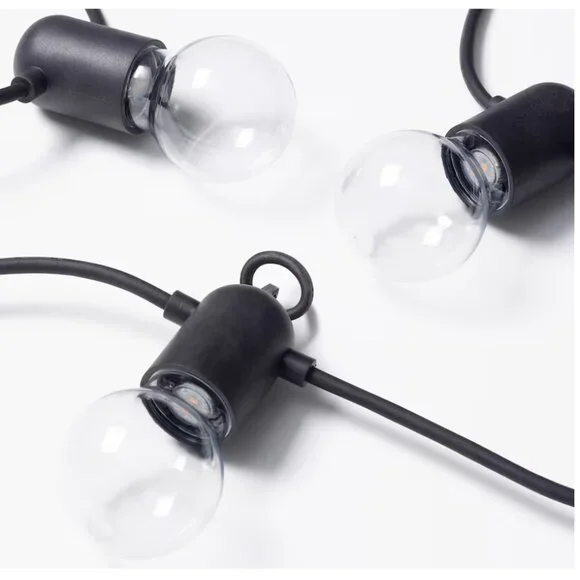 NEW! IKEA SVARTRÅ LED string light (12 lights) Black/for Outdoor or Indoor - Picture 6 of 9